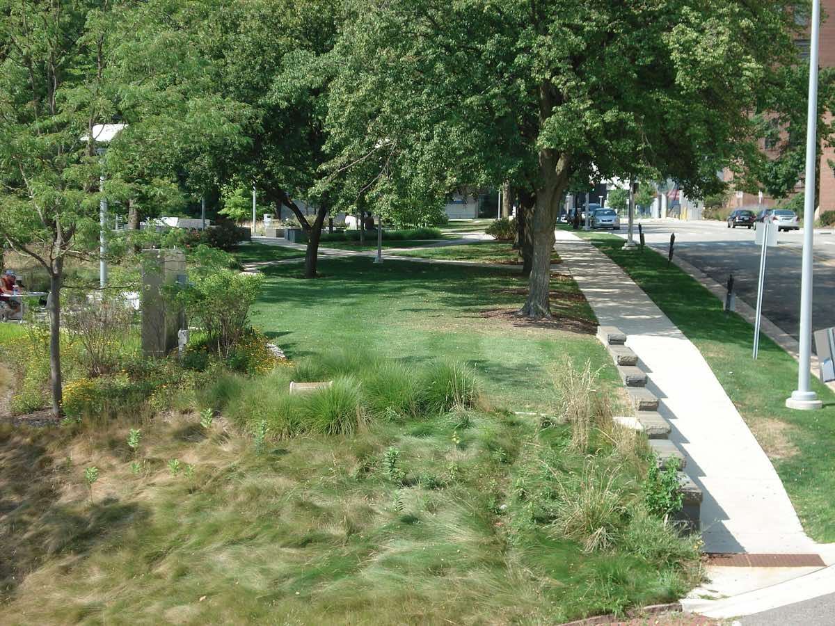 Scenery near the Amway River Bank Run course in Grand Rapids, Michigan